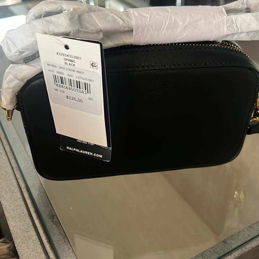 🆕 Lauren Ralph Lauren Leather Small Marcy Convertible Pouch - Picture 10 of 17